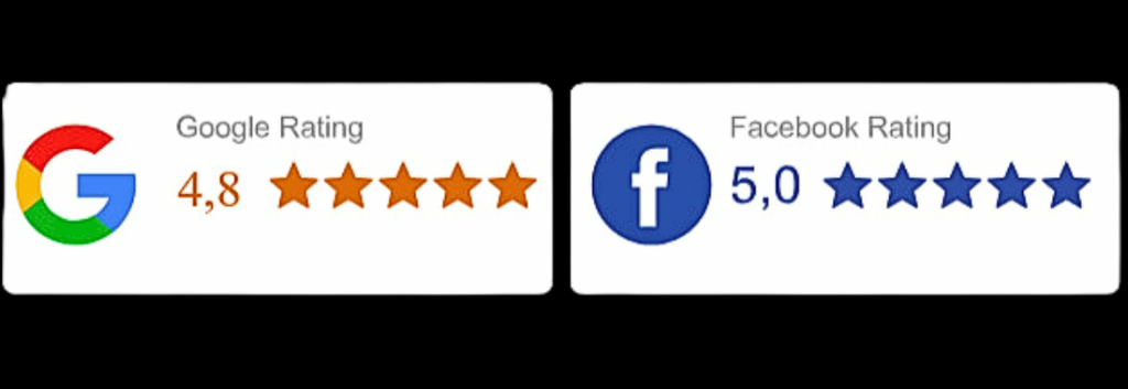 Google Rating 4.8 & Facebook Rating 5.0